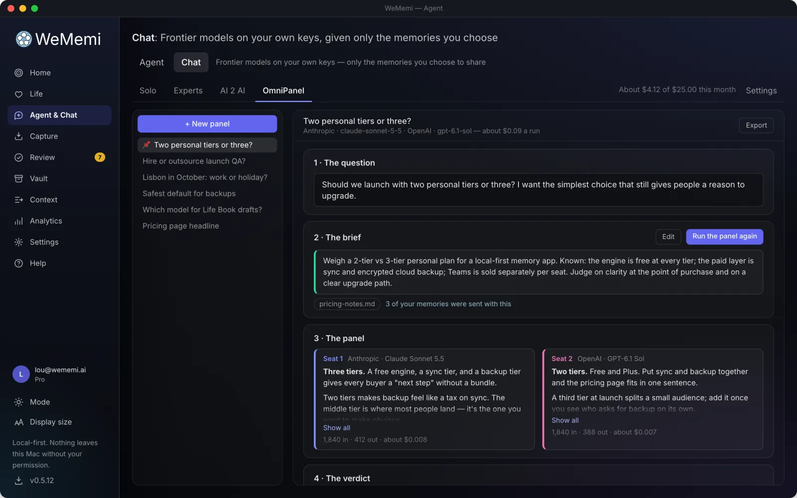 The WeMemi Chat tab